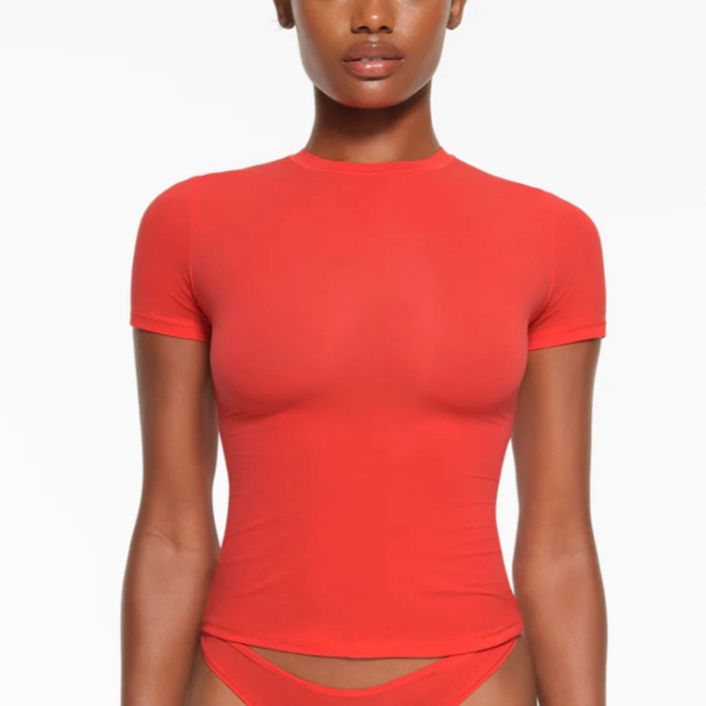 Skims Cotton Tee Poppy XL NWOT